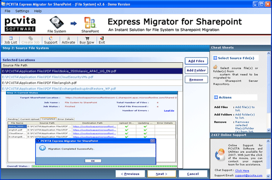 Microsoft BPOS migration tools i.e. PCVITA Express Migrator for SharePoint